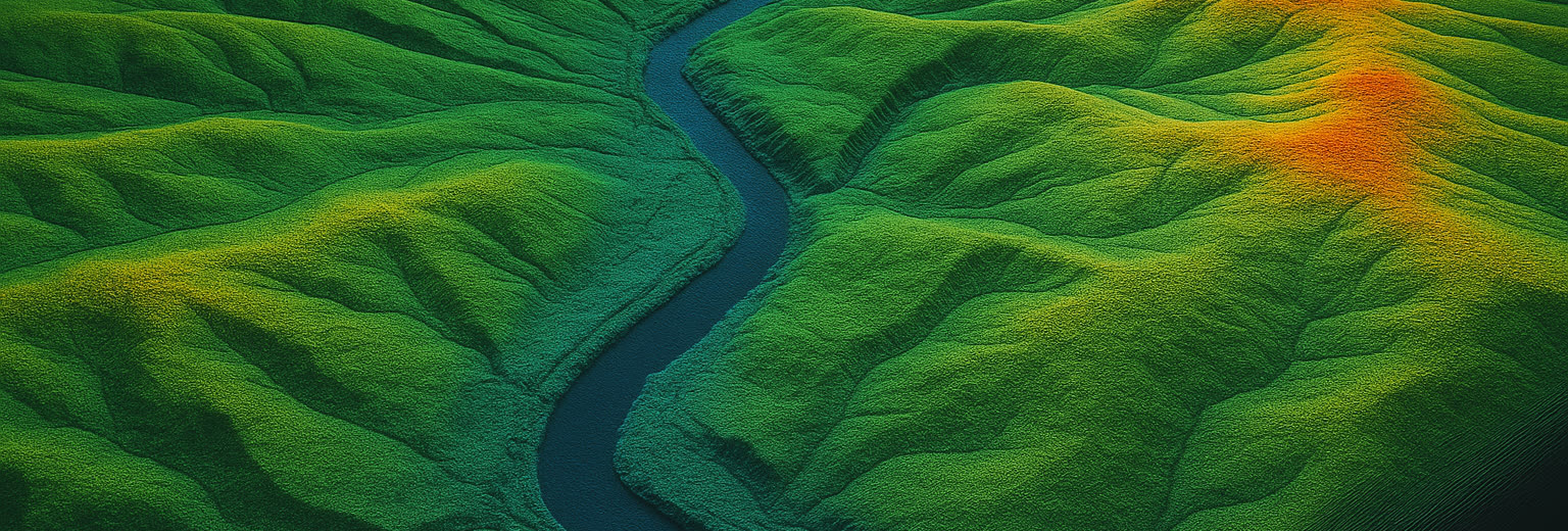 colorized drone LiDAR terrain elevation model of Alberta foothills